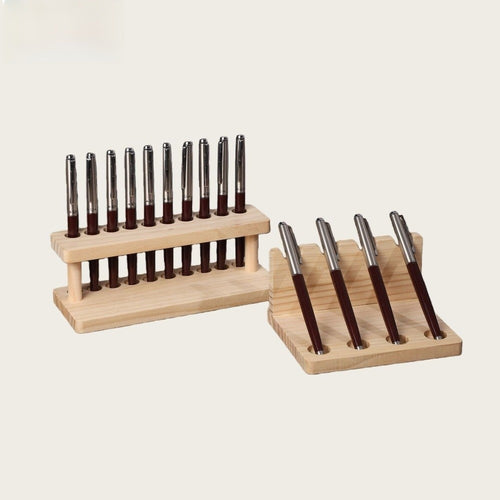2pcs Vertical Wood Pen Holder & Phone Stand - Multifunctional Desktop Organizer with 4\u002F10 Slots Suitable for Home Office, Kitchen, Phone\u002FTablet Holder, Pen\u002FPencil Storage, Wood Desk Organizer for Smartphones