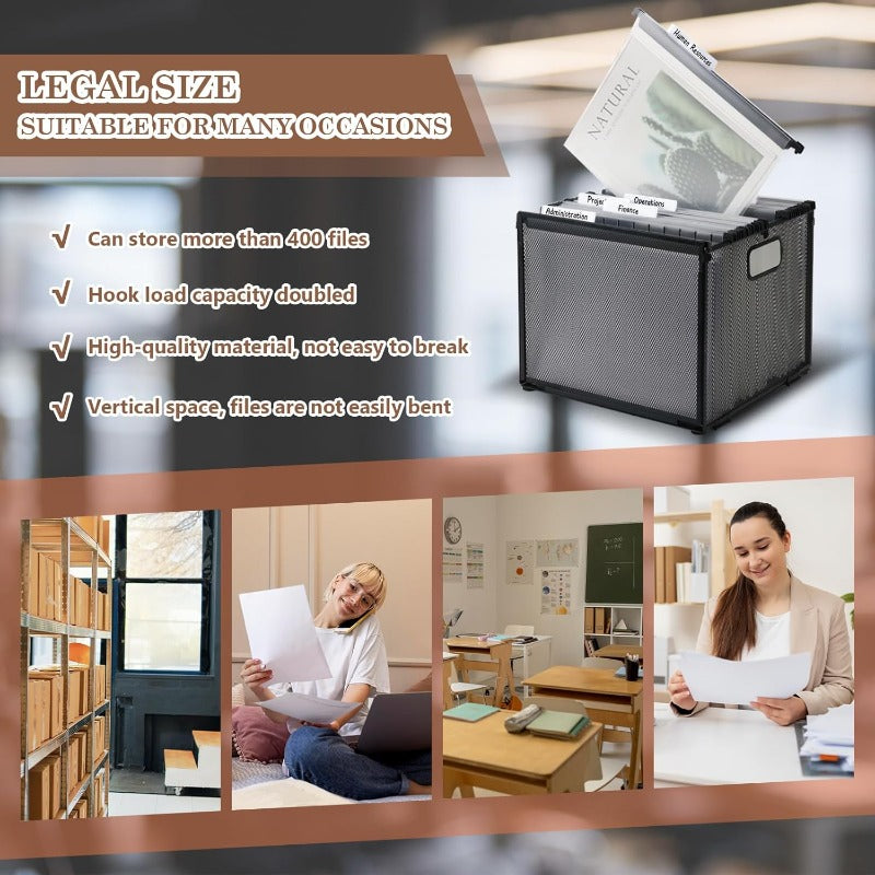 10pcs Heavy Duty Hanging File Folders with 2-Inch Expansion Tabs & Black Insert Gasket - Extra Capacity Letter Size (A4\u002FA5\u002FA6\u002FA7\u002FA8) - Durable Plastic Filing Cabinet