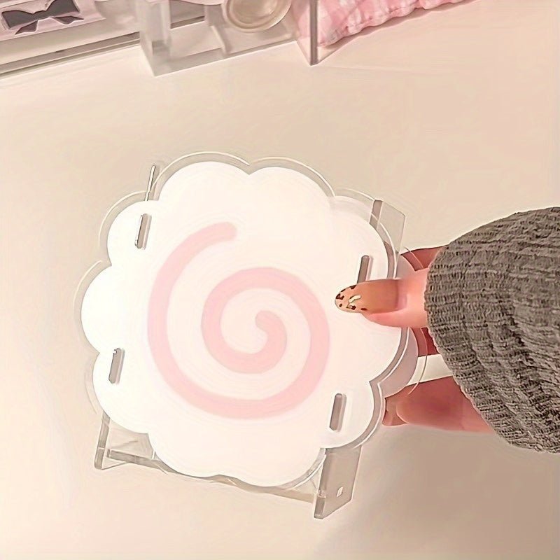 Beautiful Pen Holder Beautiful Pink Acrylic Fish Cake Pen Holder | Desktop Stationery Pen Storage Box