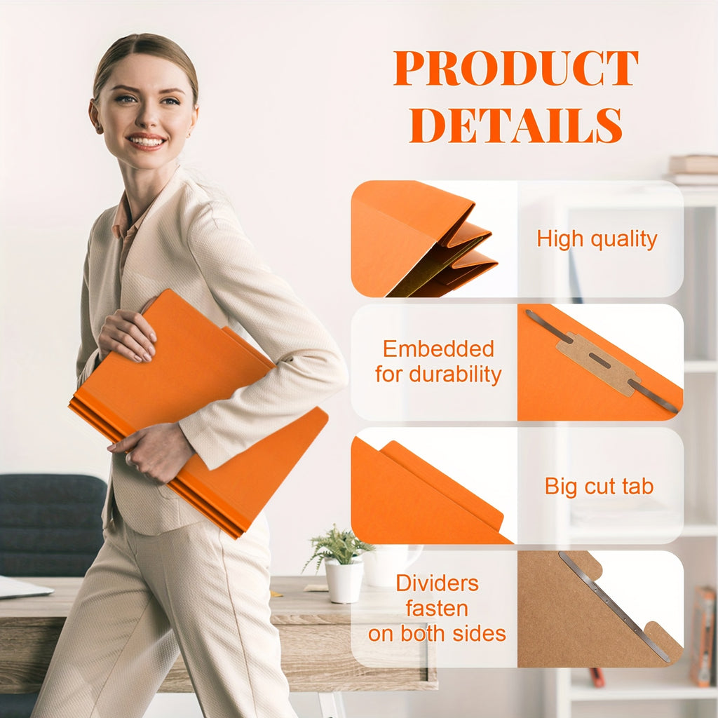 Classification Folders 24pcs Classification Folders Bulk With 1 Divider, 3.5 Inch Expansion Pressboard File Folder With 2 Prongs Fastener For Standard Medical File, Letter Size Document ReportEaster Mother's Day Party Gift