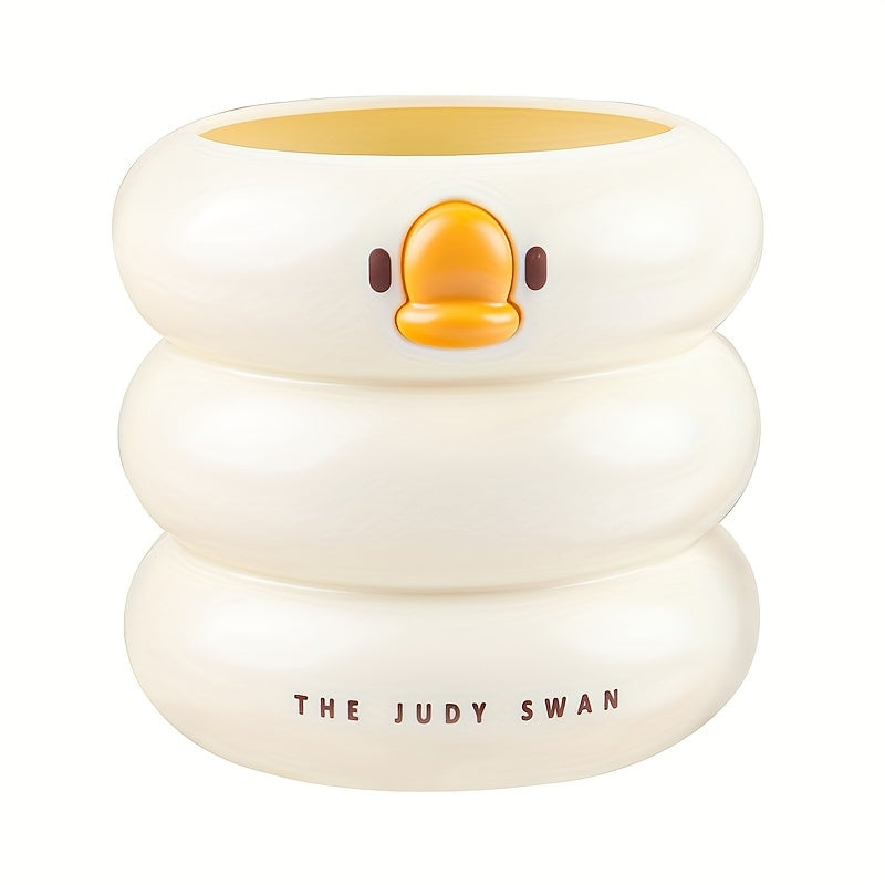 Ducky Pen Holder - Tall, With A Sleek Design, Suitable For Students. Large Capacity Cosmetic Brush Storage For The Desktop. Creative Office Decoration Piece.