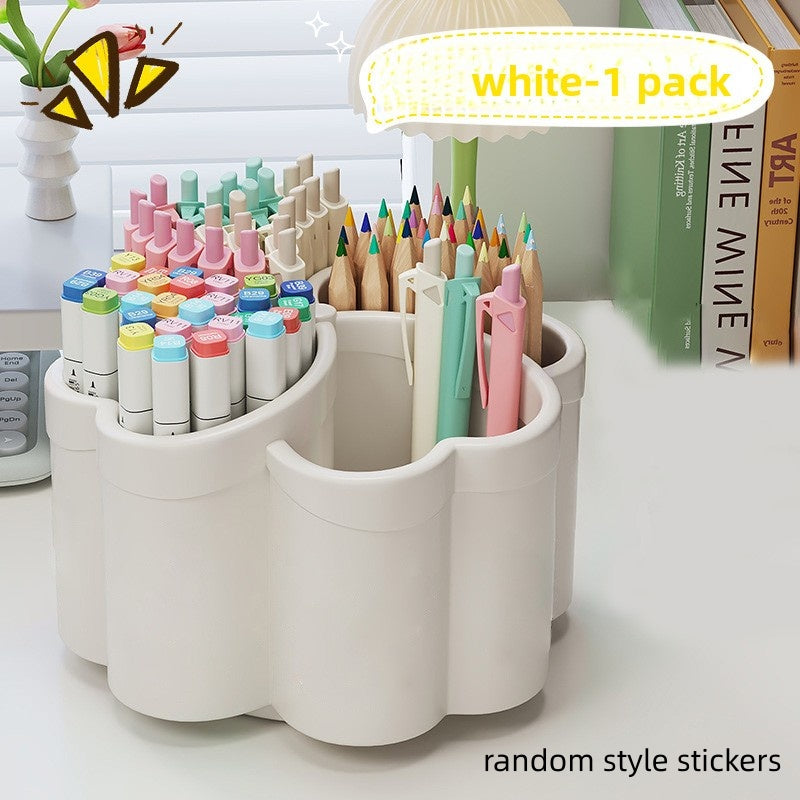 360° Rotating Desktop Organizer with 4-Tier Storage - Heavy-Duty PP Plastic, Space-Saving Design, 3 Colors (GreenPurple) - for Office, School, Home, Desk - Portable Organizer with Lids for Pens, Pencils, Makeup Brushes - Ideal for Small Spaces & Hom